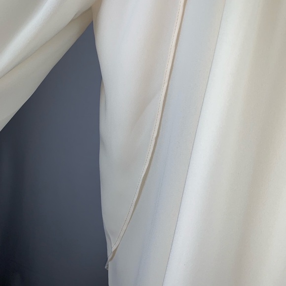 Cream Semi Sheer Button Down Blouse - Picture 7 of 7